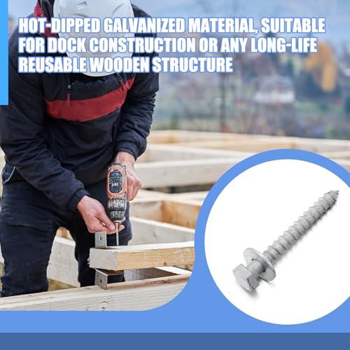 100 Pcs 3/8" x 3" Lag Bolts for Wood Lag Screws with Washers Bulk 100 3/8" X 3"