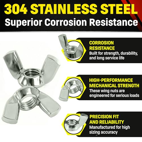 Chenango Supply 1/2-13 Wing Nuts 304 Stainless Steel