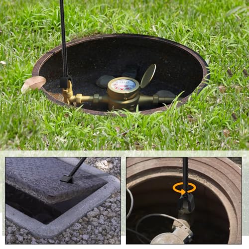Eapele Water Meter Key 36 inch Enforced Steel T-Handle With 4-way Multi-Functional Universal Cross Key 36inch