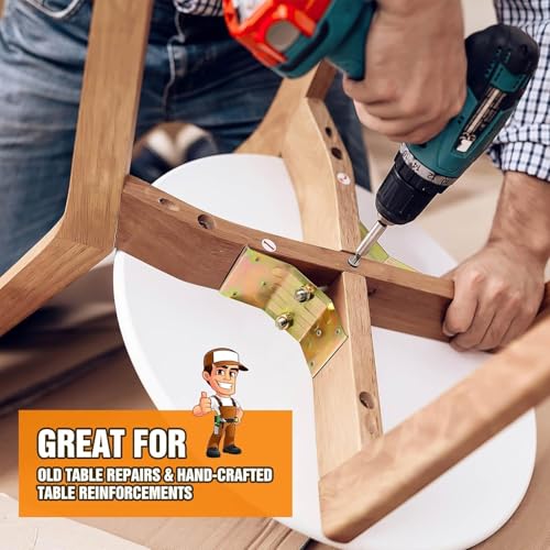 Kerf Mount Corner Bracket, Set of 4 Surface Mount Corner Bracket for Table Aprons, Connection Table Top, Legs, Frame, Repairing or Building Table (8) 8
