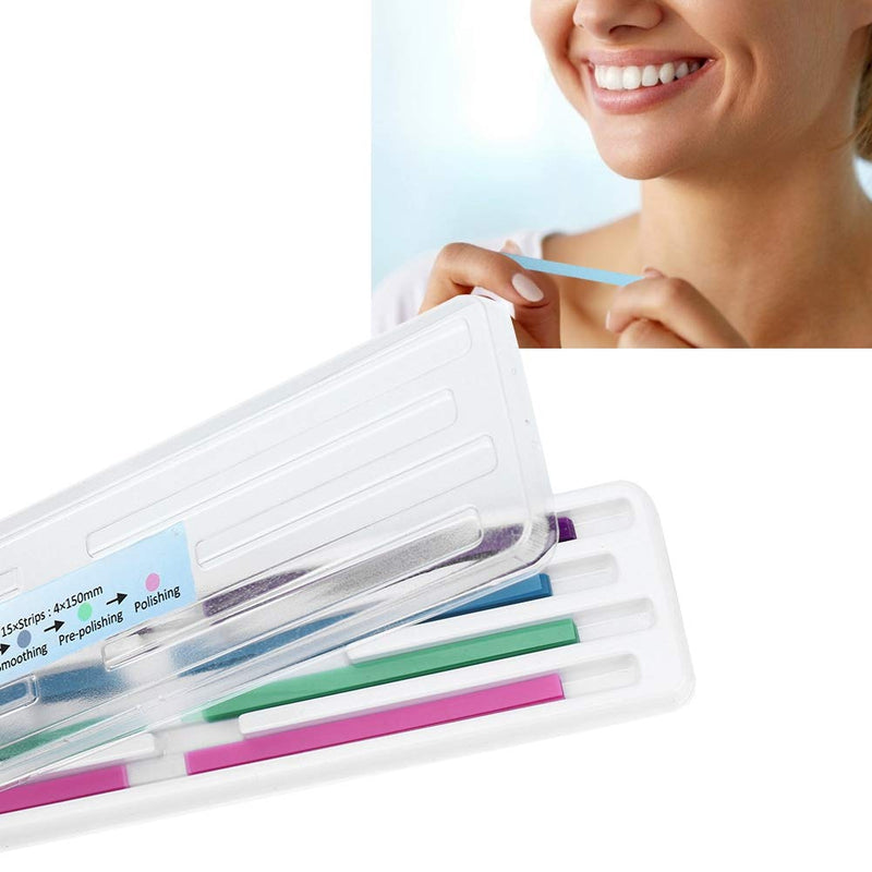 Nikou Tooth Sandpaper, Pack of 60 Dental Sandpaper Dental Sanding Strips Sanding Belts, Polishing Interdental Shiny Surface Contouring Tool for Polishing Teeth
