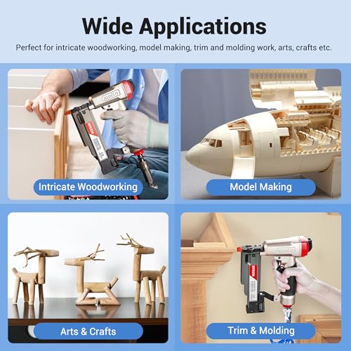 meite 1-3/16" Galvanized 23 Gauge Pin Nails - 10000 Counts and Assorted 5 Sizes (3/8", 1/2", 5/8", 3/4", 1") Galvanized Pin Nails - 10000 Counts