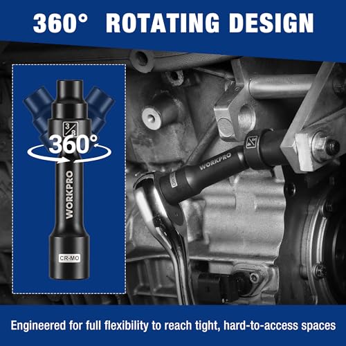 WORKPRO 7PCS 1/2" Drive Driveline Socket Set with Storage Case