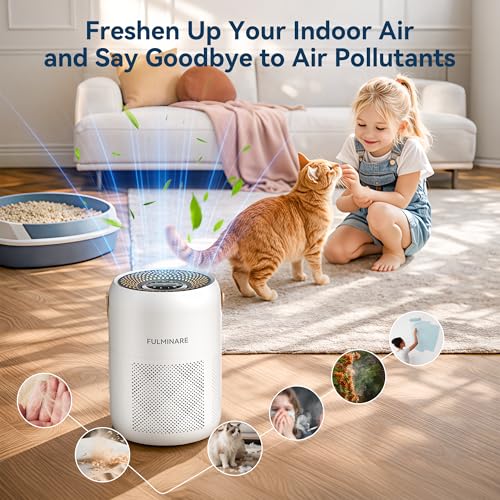 FULMINARE Air Purifiers for Home Bedroom Up to 680 Ft² （White) White