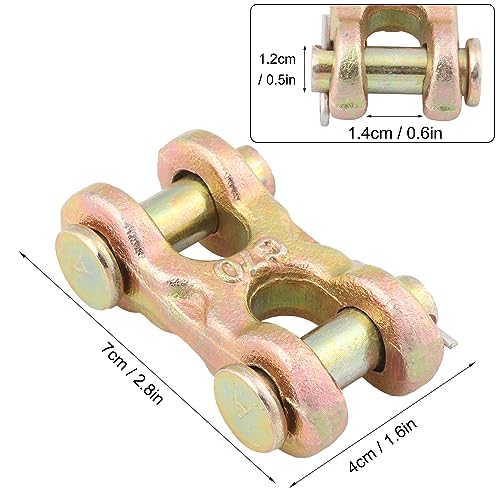 8 Pack 3/8 Double Clevis Link, Chain Repair Link Twin Clevis, Double clevi for Variety of Industries, Including Construction, Transportation, and Manufacturing, by GENHAKON