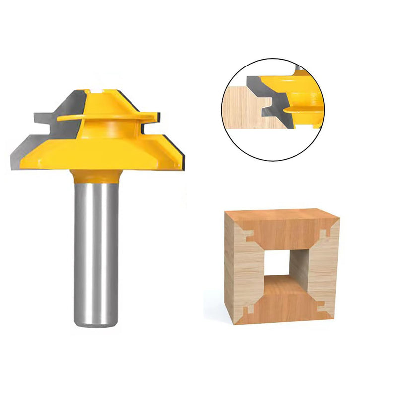 TOTOWOOD 45 Degree Lock Miter Router Bit 3-Piece Set, for 31/64", 3/4"，1"，Cutting Height, 1/2 Inch Shank.Woodworking Tools Joint Router Bits 3PCS 1/2 Shank
