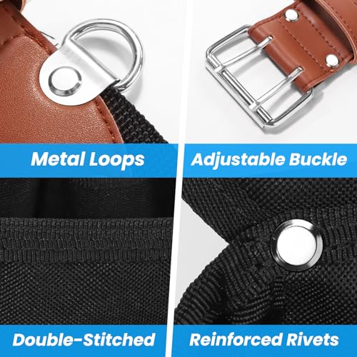 FamilyKit PU Leather Tool Belt, Heavy Duty Construction Tool Belt