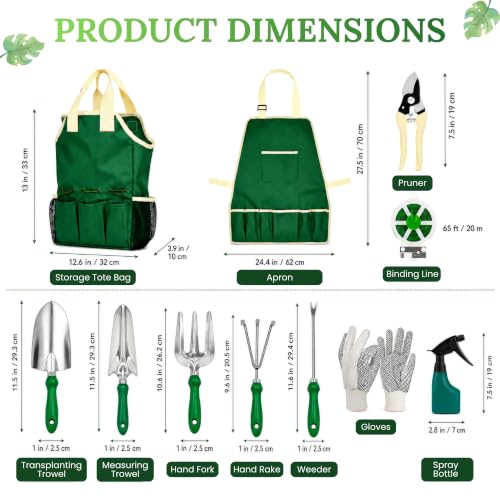 GardenHOME 11-Piece Gardening Tool Set – Garden Kit with Tote Bag, Apron & Accessories, Perfect Gardening Gifts for Women, Moms, and Beginners 11piece