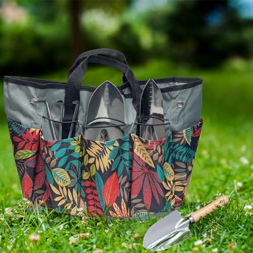 Gardening Tool Set of 8 PCS Stainless Steel Garden Tool Set with Garden Tool Bag Gardening Hand Tools,Ideal Gardening Gifts for Men and Women Flower set