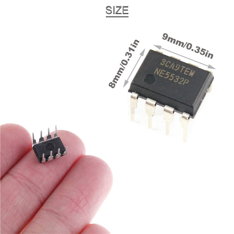 Youmile 20pcs DIP-8 IC NE5532 NE5532P Dual Low Noise Operational Amplifier High Quality Precision Chip 38mA + 20pcs DIP-8 IC Socket, for DIY Electronics Experiments