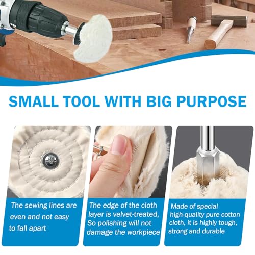 6PCS 1/8" Shank Drill Buffing Wheels with 3PCS Polish Compound, 137Pcs Buffing Wheel Polishing Kit with Polish Compound Buffing Pad Polishing Wheel Tool Kits