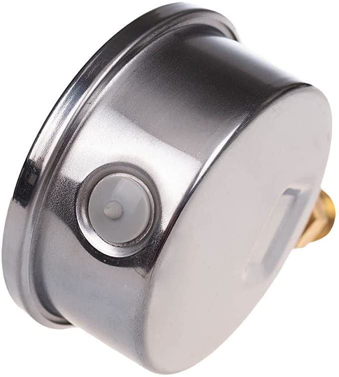 Glycerine Pressure Gauge with Radial Connection, IP65 Stainless Steel 63 mm with Lower Connection, 1/4 Glycerine (0-4 bar) 0-4