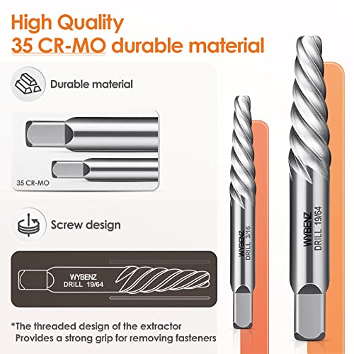 18Pcs Screw Extractor and Left Hand Drill Bits Set, Easy Out Bolt Extractor 18Pcs