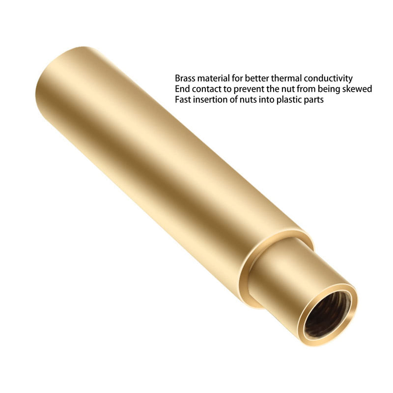 Heat Set Insert Tips, M2 M2.5 M3 M4 M5 M6 1/4 Inch M8 936 Universal Soldering Iron Tips Soldering Tips Brass Contact Face to Face Easy to Use 3D Printed Parts