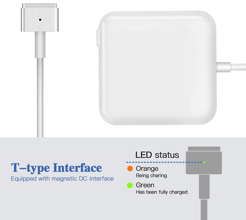 Mac Book Air Charger, Replacement AC 45W T-tip Power Adapter Laptop Charger for Mac Book Air 11-inch and 13-inch