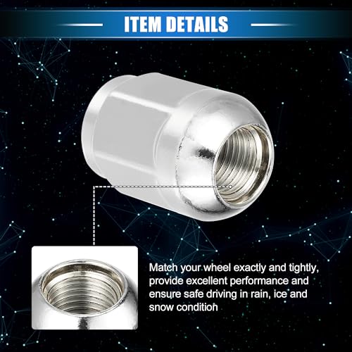 10 Pcs Wheel Lug Nuts Compatible for Honda Civic 2017-2021 for Honda Odyssey 2007-2010, Durable M14 x 1.5 Carbon Steel Silver Tone Tire Lugnuts 10