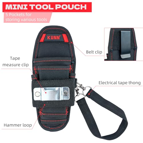 KUNN Electrician Tool Pouch & Mini Tool Pouch with Belt Clip