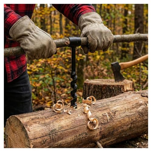 4Pcs Heavy Duty Steel Scotch Eye Wood Auger Drill Kit for Bushcraft 10mm, 16mm, 19mm, 25mm