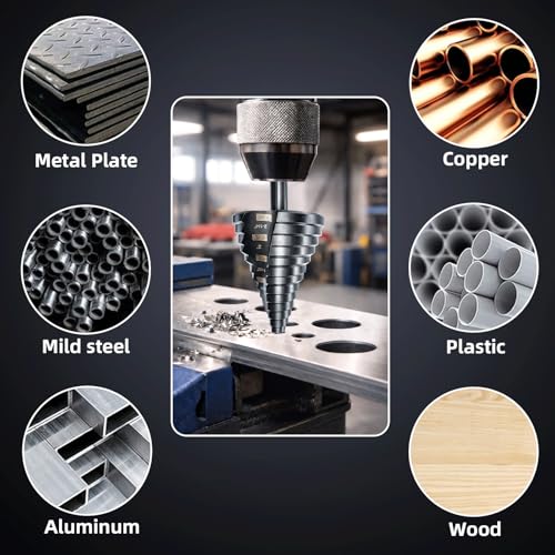 1/4"-2-3/8" XL Step Drill Bit, HSS Double Flute, Metal Wood 1/4" - 2-3/8"