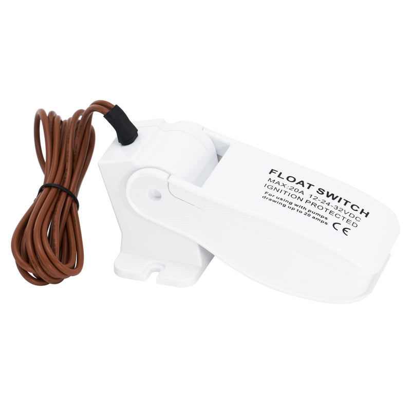 Sanuke Boating Bilge Pumps Switch, DC 12V 24V 32V Float Switch, White | Automatic Marine Water Pump Switch, Portable Bilge Accessories for Boats, Pools, RVs, Reliable, Durable, Easy to Install
