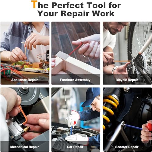 MAXPOWER Allen Wrenches Set, 18-piece Metric Ball End Hex Key Set & Torx Star Allen Keys, Long Arm Wrench with Extra T-Handle for Home Maintenance and DIY 18 Pcs