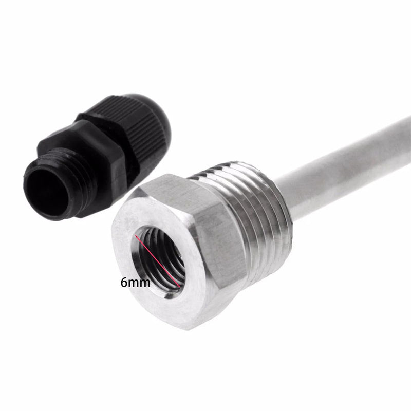 2 x 50 mm immersion sleeve G1/2 inch thread for temperature sensor, immersion sleeves temperature sensor, stainless steel immersion sleeves, immersion protection tubes for thermocouples, protective tube for temperature sensor