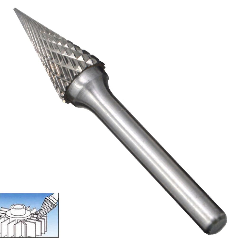 5pcs 1/2 Dia,Carbide Burrs, Ball,Flat Rounded Cutter Cylinder,Pointed Tapered Cone,Flame,Heavy Duty Grinding Double Cut Heads Chamfering Deburring for Steel Metal Metalworking Rotary Tools 1/2'' (12mm) 5pcs set