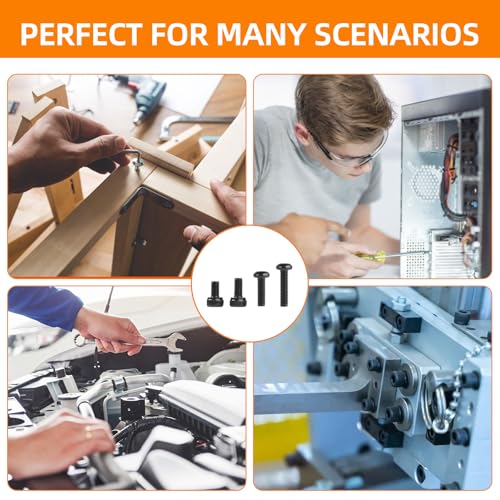 1600 PCS M3 Screw Kit, Hex Button Socket & Cap Head M3 Metric Screw Assortment Kit, Grade 12.9 Alloy Steel Assorted M3 Bolts and Nuts Machine Screw Set for DIYers, 3D Printing 1600Pcs M3 Size