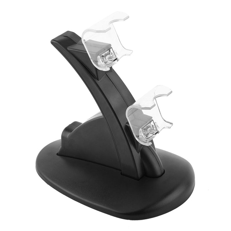 Charger for Ps4 Controller Charger for Ps4 Slim Pro Controller PVC Black USB Dual Charging Charger Docking Station Stand for Ps4 for 4 Slim Pro Controller