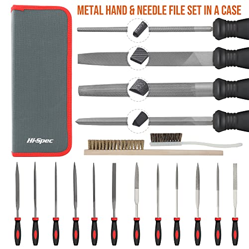 Hi-Spec Metal Hand & Needle Files Tool Kit Half Round Wood and Crafts 18 pieces