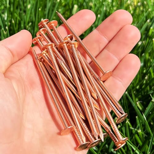3 Inch Copper Nails Roofing Finish Nails USA MADE - Solid Pure Copper Slating Nails Spikes Flashing Furniture Boat - Package Includes The Highest Quality Copper Nails by Dubbs Hardware (25) 3in - 25pcs