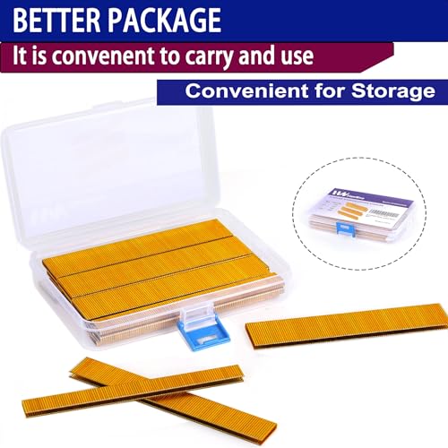 HW HAMWOO 18 Gauge 1/4" Narrow Crown Staples,1/2",3/4",1":3000pcs 3Sizes(1/2",3/4",1")--3000pcs