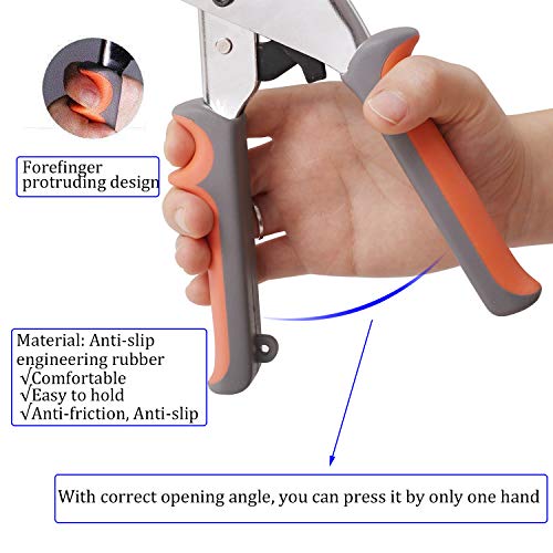 KING PIECES Grommet Tool Kit Handheld Hole Punch Pliers Portable Grommet Hand Press Machine Manual Puncher w/ 500pcs+1000pcs Silver Grommets of 3/8 Inch (10mm)