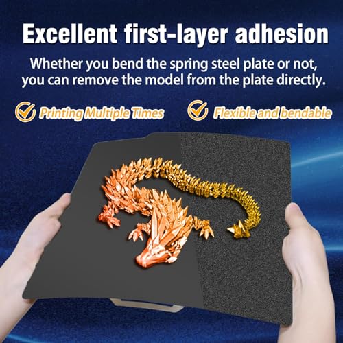 For Bambulab Printing Plate, Black PEI Printing Bed for Bambu Lab A1 X1C P1P P1S X1, Bambulab Filament Carbon Plate, Smooth Texture, 257 x 257 mm, for Bambulab 3D Printer Heated Bed