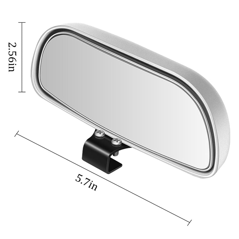 Mandark 2PCS Car Blind Spot Mirror, Rectangle HD Glass Convex Vehicle Rearview Mirror, Wide Angle Adjustible Auto Exterior Blindspot Side View Mirror, Universal for SUV, Sedan, Truck (Silver) Silver