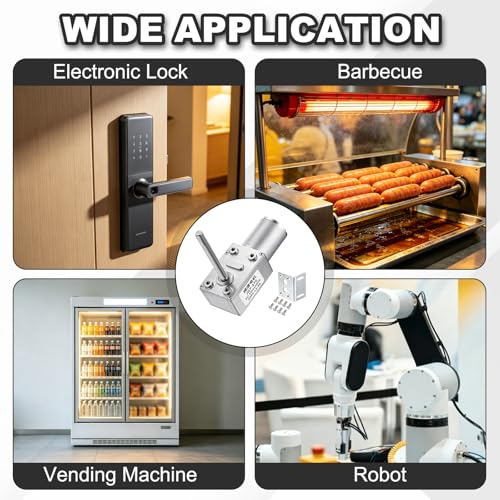 sourcing map JGY-370 24V 210RPM DC Worm Gear Motor M6 Thread Shaft High Torque Turbine Worm Gear Box Reducer Electric Motor with Fastener L-Shaped Bracket for Ovens, Projectors
