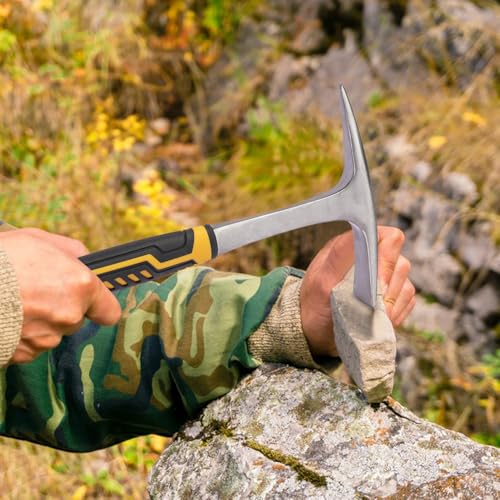 2 Pack 28 OZ Rock Pick Hammer - Professional Forged Brick and Geology Tool, Chipping Hammer for Welding, Superior Pick Axes for Digging & Sheet Metal