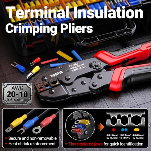 Crimping Tool For Heat Shrink Connectors Kit AWG 22-10/600pcs Connectors