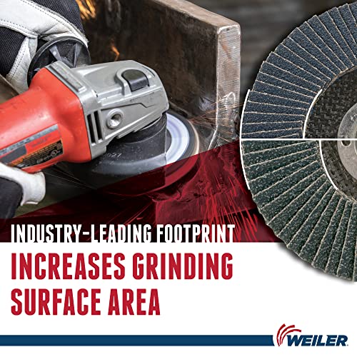 Weiler 51160 Tiger Paw XHD Super High Density Abrasive Flap Disc, Type 27 Flat Style, Phenolic Backing, Zirconia Alumina, 4-1/2" Diameter, 7/8" Arbor, 36 Grit, 12000 RPM (Pack of 10) Performance Steel / Metal