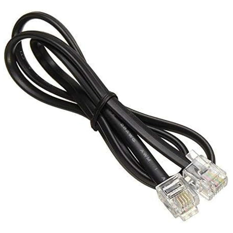 NEORTX RJ11 to RJ11 Cable 5ft, 1.5 Meters Phone Cord Telephone Line Extension Cord Cable Wire Male to Male RJ11 6P4C Modular Plug for Landline Telephone Fax Machine (Black)