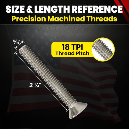 Chenango Supply 5/16-18 x 2-1/4" Stainless Socket Flat Head Screws 5/16-18 x 2-1/4"
