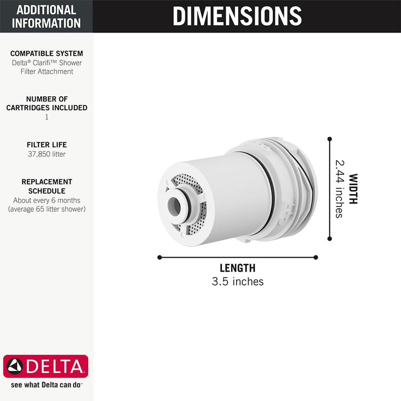 Delta Faucet Clarifi Replacement Shower Filter Cartridge, 7RC100