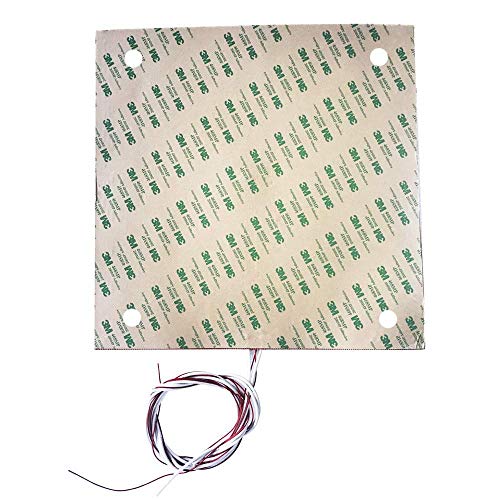 High Temperature Ender-3s Flexible 235x235mm Silicone Heater Heated Bed Build Plate Adhesive Backing + Sensor for Creality Ender-3 Ender 5 Ender 3 Pro 3D Printer (24V 300W) 24V 300W