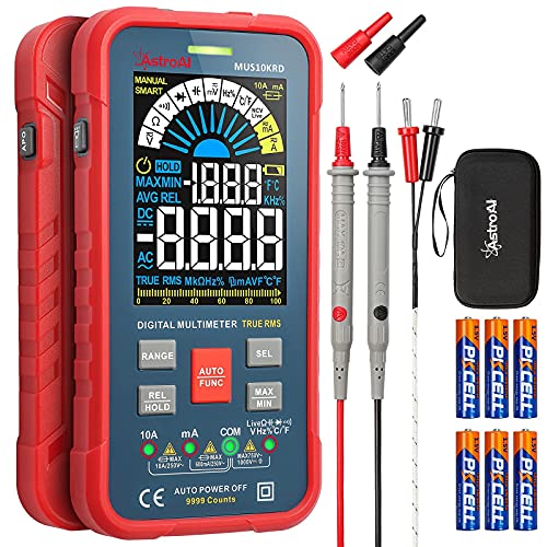 AstroAI Smart Digital Multimeter 10000 Counts + Multimeter Test Leads Kit