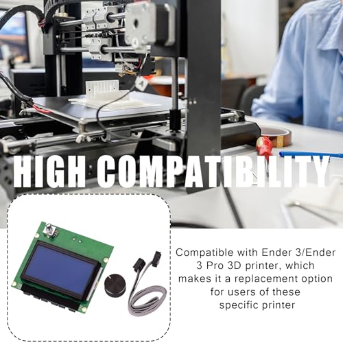 LCD Display Screen Replacement for Ender 3 and Ender 3 Pro, 3D Printer Control Screen with Cable