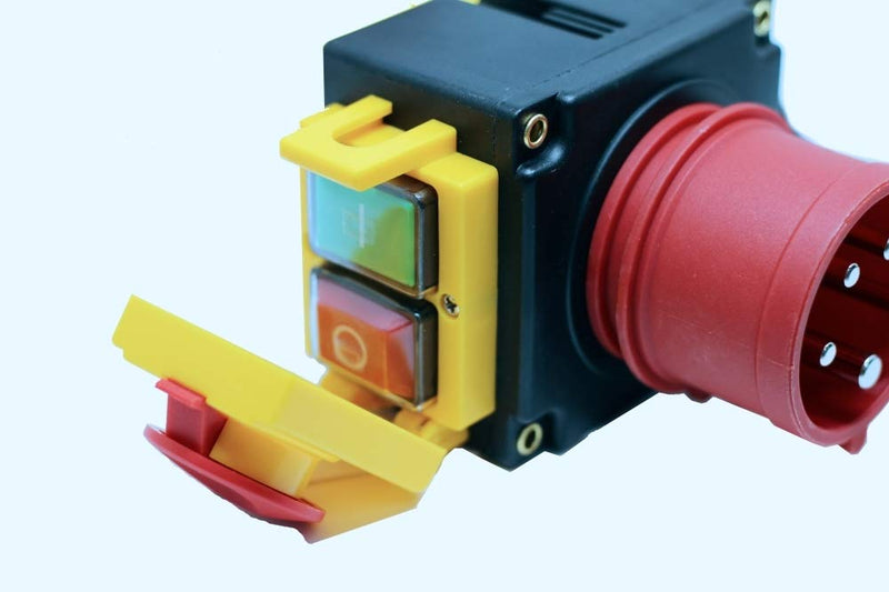 Switch - plug combination 3-phase 400V with 80cm cable, phase inverter and magnetic emergency stop switch - identical to KEDU KOA7 400V