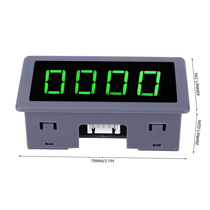 Green 4 Digit LED Engine Tachometer Hall Proximity Switch Magnetic Sensor Speed Meter + NPN Hall Proximity Switch Sensor Holder (Tachometers)