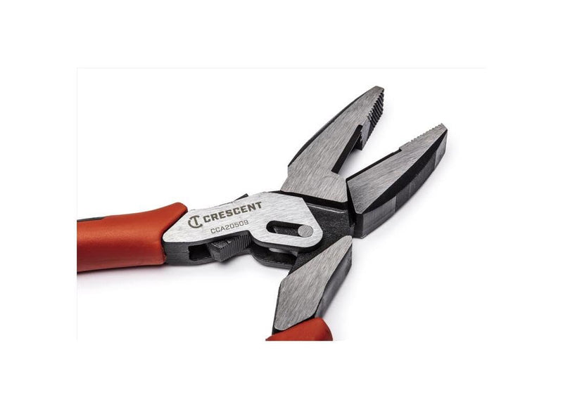 Crescent 9" Lineman's Compound Action Dual Material Pliers - CCA20509, Red 9-Inch Linesman Plier
