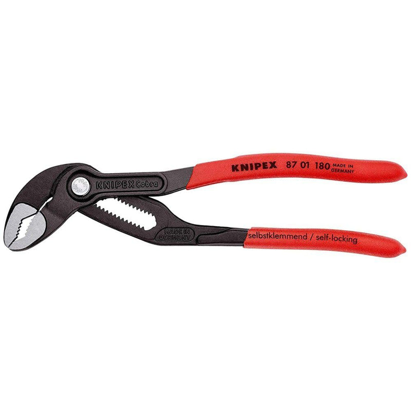Knipex, 87 01 180, 7-1/4" Knipex Cobra Water Pump Pliers, Plastic Grip | bike-hand-tools