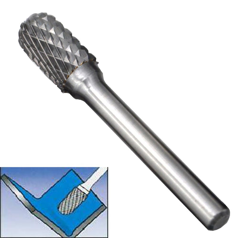 5pcs 1/2 Dia,Carbide Burrs, Ball,Flat Rounded Cutter Cylinder,Pointed Tapered Cone,Flame,Heavy Duty Grinding Double Cut Heads Chamfering Deburring for Steel Metal Metalworking Rotary Tools 1/2'' (12mm) 5pcs set